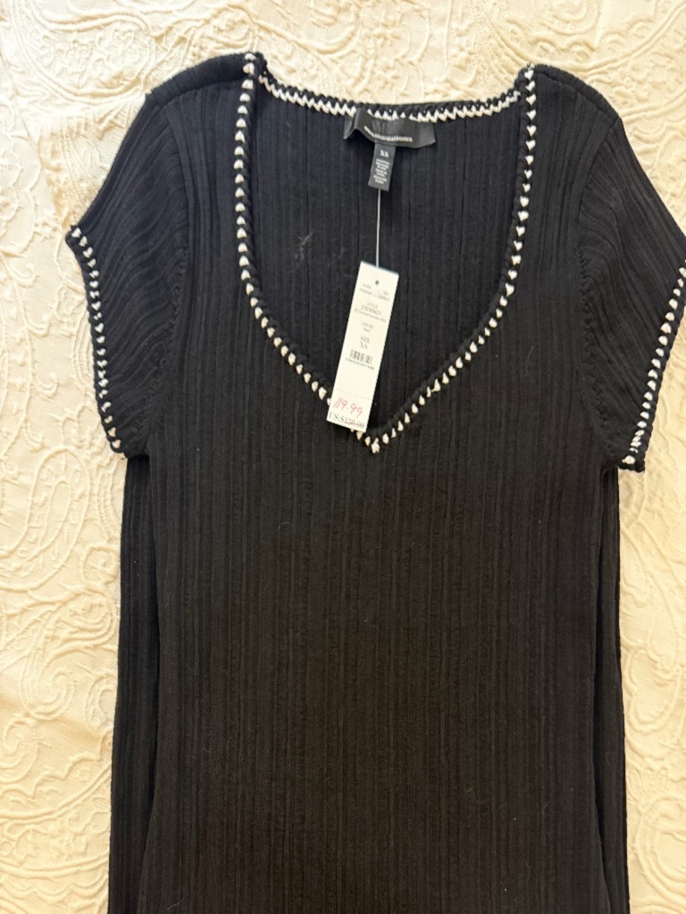 WHBM KNIT XS BLACK KNIT DRESS